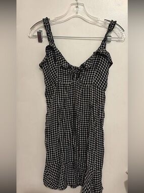 American Eagle Outfitters Black and White Plaid Sundress